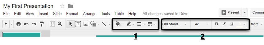 How to Use Google Slides Toolbar formatting functions