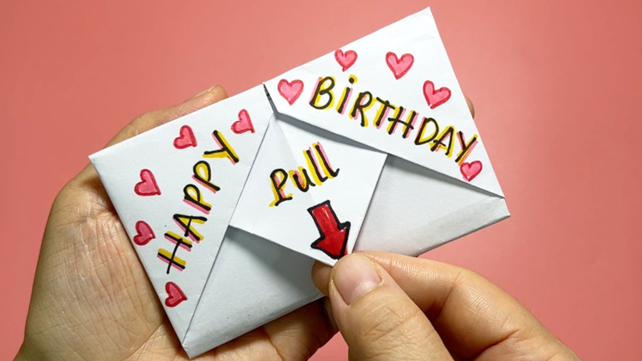 cách làm thiệp chúc mừng sinh nhật bằng giấy a4