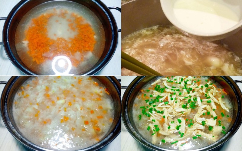 Nấu súp gà nấm tuyết
