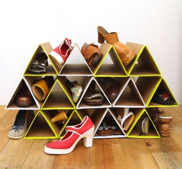 Cách làm kệ để giày bằng thùng giấy cho kệ giày dép nhà bạn