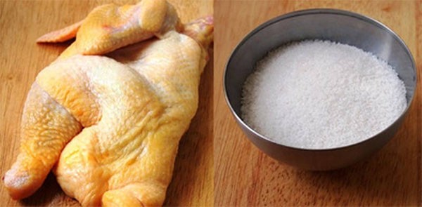 Nguyên liệu làm gà hấp muối - cách làm gà hấp muối